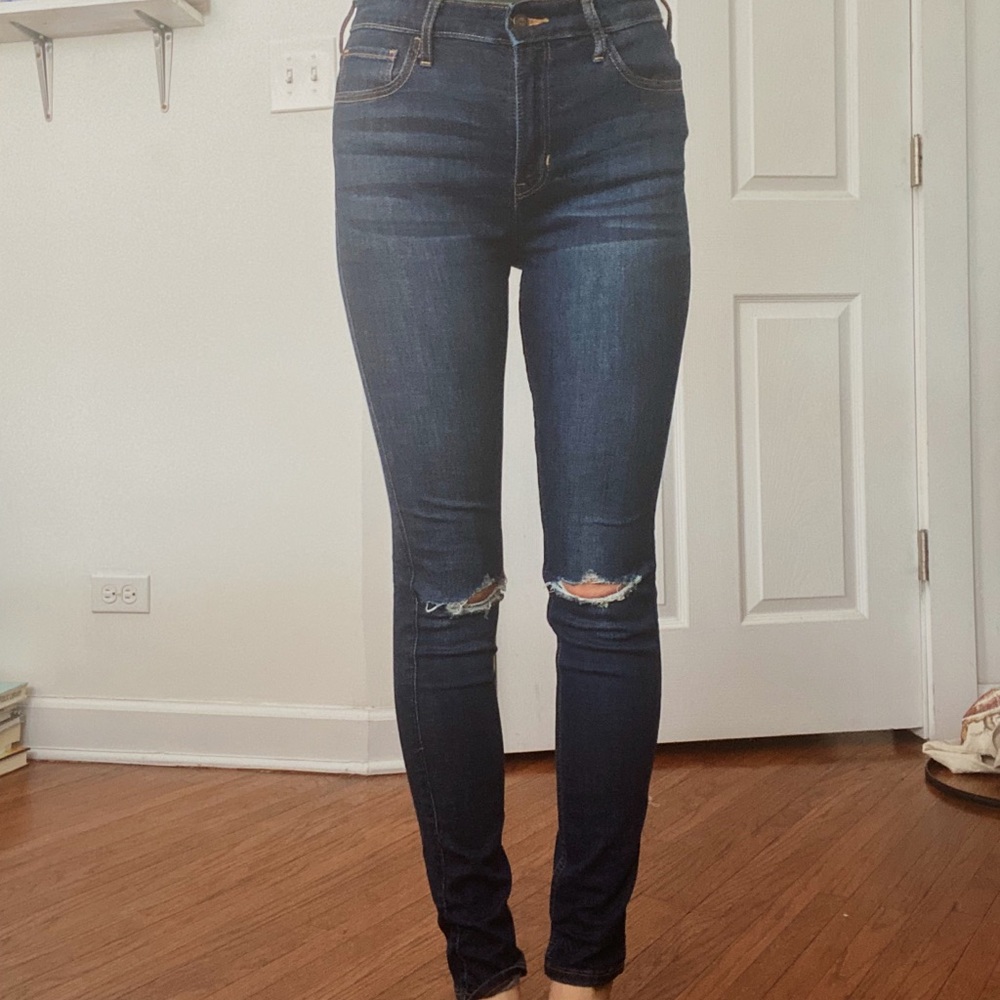 Hollister Super Skinny High Rise Ripped Jeans
